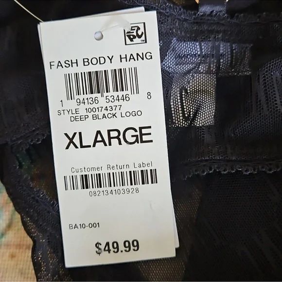 I.N.C. Intimates Size XL Black Sheer Lace and Mesh Bodysuit - Picture 12 of 15